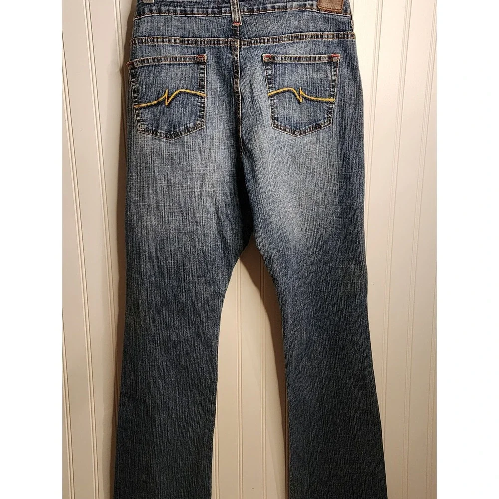 US Polo Assn Womens‎ Jeans Size 15/16  Blue Denim Flare Leg Button Zip Closure